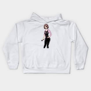 Girl With Flashlight Kids Hoodie